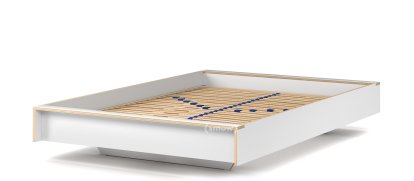 Flai Bett, 140 x 200, Ohne Kopfteil, CPL weiß, Mit Lattenrost