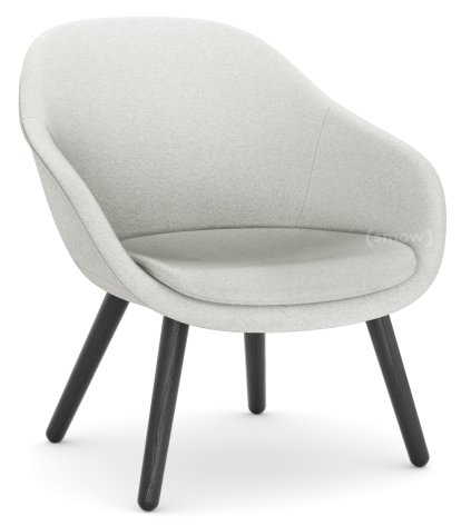 About A Lounge Chair Low AAL 82 Loungestuhl, Divina Melange 120 - hellgrau, Eiche schwarz lackiert, Mit Sitzkissen