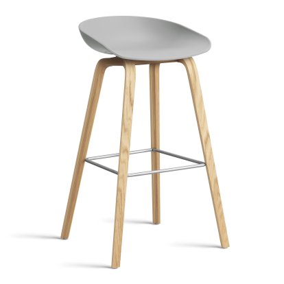 About A Stool AAS 32 Barhocker, Barvariante: Sitzhöhe 74 cm, Eiche lackiert, Concrete grey 2.0