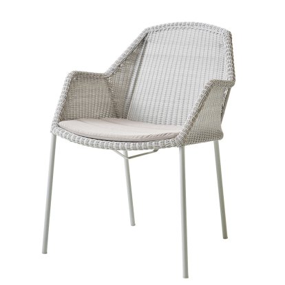 Breeze Stuhl, White grey, Mit Sitzkissen, Natté - Sand