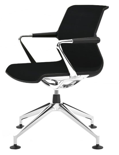 Unix Chair Viersternfuß, Silk Mesh nero, Basic dark