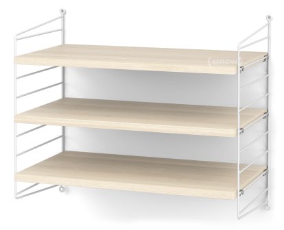 String System Wandregal S, 30 cm, Weiß, Eschefurnier