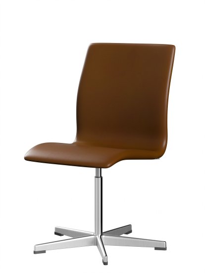 Oxford Bürodrehstuhl, Ohne Armlehnen, Niedriger Rücken, Standfuß, Softleder, Walnut