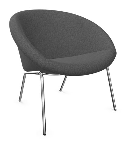 369 Sessel, Stoff Gaia turmalin, hochglanz-verchromt