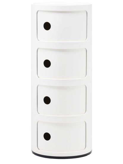 Componibili Container rund 4 Fächer, Weiß