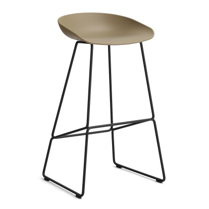 About A Stool AAS 38 Barhocker, Barvariante: Sitzhöhe 74 cm, Stahl pulverbeschichtet schwarz, Clay 2.0