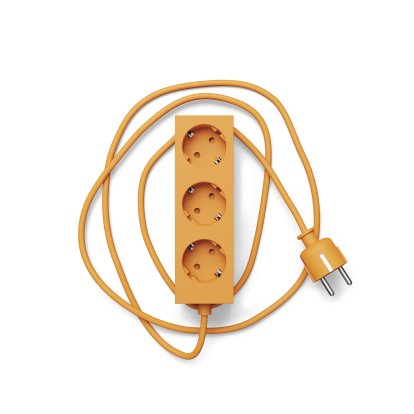 Power Bar / Power Beam Steckdosenleiste, 3 Steckdosen, Apricot, 2 m