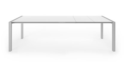 Sushi Esstisch, Laminat weiß, L 177-271 x B 100 cm, Aluminium eloxiert