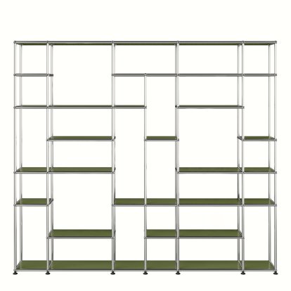 USM Haller Wohnzimmer Regal XXL, Olivgrün RAL 6003