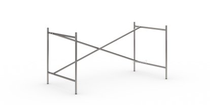 Eiermann 2 Tischgestell , Stahl farblos, senkrecht, versetzt, 135 x 66 cm, Ohne Verlängerung (Höhe 66 cm)