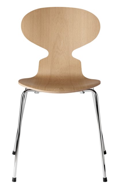 Ameise 3101 Stuhl, Holz klar lackiert, Eiche natur, Chrome