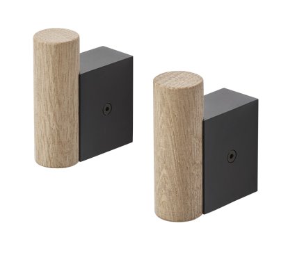 Attach Coat Wandhaken  2er-Set, Eiche/Schwarz