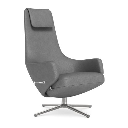 Repos Loungesessel, Sessel Repos, Stoff Dumet sierragrau melange, 45 cm, Poliert