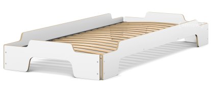 Rolf Heide Stapelliege Komfort, 100 x 200, CPL weiß, Rollbar
