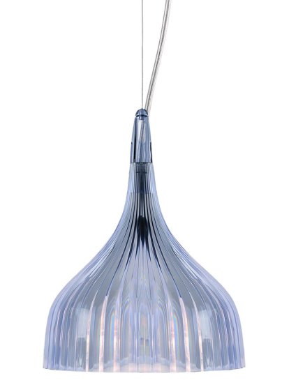 É Pendelleuchte / Wandleuchte, Hängeleuchte, Transparent, Himmelblau