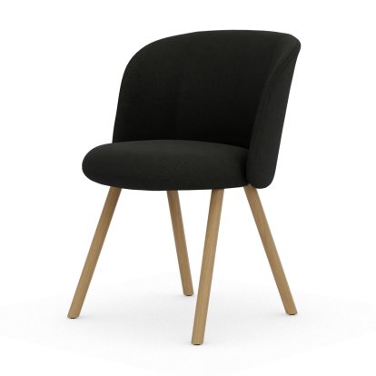 Mikado Stuhl, Eiche natur, Dumet, Carbon / Schwarz, Gleiter für Teppichboden