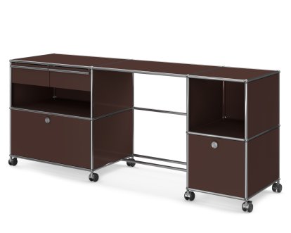 USM Haller Schreibtisch Typ 3, USM braun, Weich für harte Böden
