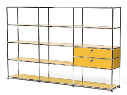 USM Haller Wohnzimmer Regal XL Typ 2, Goldgelb RAL 1004