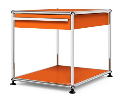USM Haller Beistelltisch mit Schublade, Reinorange RAL 2004