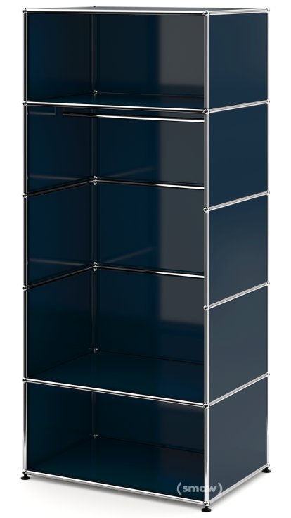 USM Haller Garderobe M mit Kleiderstange Typ 2, Stahlblau RAL 5011