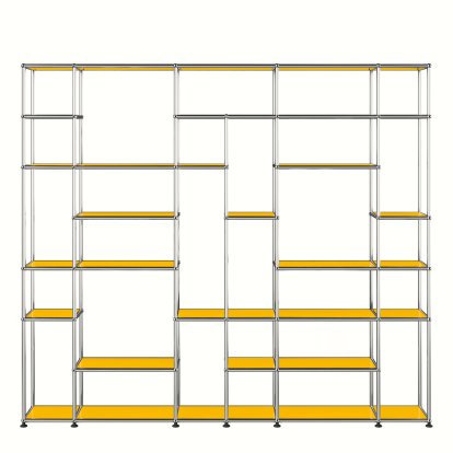 USM Haller Wohnzimmer Regal XXL, Goldgelb RAL 1004