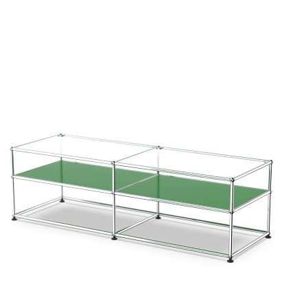 USM Haller Beistelltisch Typ 1, Glas, USM grün