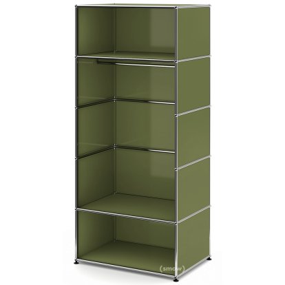 USM Haller Garderobe M mit Kleiderstange Typ 2, Olivgrün RAL 6003