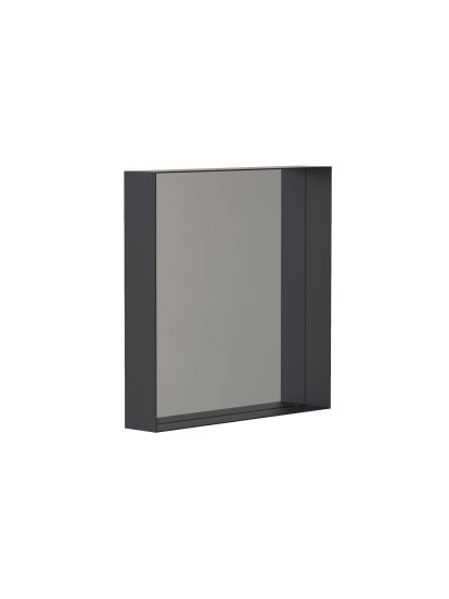 Unu Spiegel rechteckig, H 40 x B 40 cm, Schwarz matt