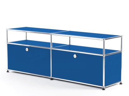 USM Haller TV-Board mit Aufbau, Enzianblau RAL 5010