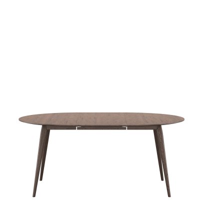 PLAYdinner Round Tisch, Eiche geräuchert, Mit einer Einlegeplatte (L 120-170 cm), Eiche geräuchert