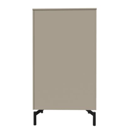 Aventa Sideboard mit Türen, 60 cm, 4 Höhenraster, Melamin steingrau, Metallfüße