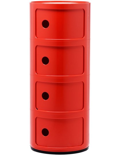Componibili Container rund 4 Fächer, Rot