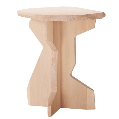 Fels Hocker, Eiche gewachst mit Weißpigment