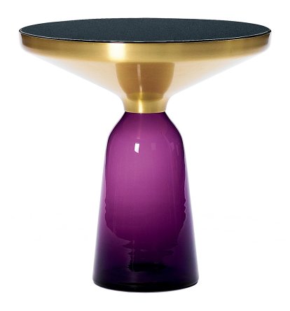 Bell Beistelltisch, Messing, klar lackiert, Amethystviolett