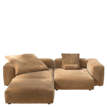Vetsak Sofa Set 3, Cord velours - Camel, Mit Kissen