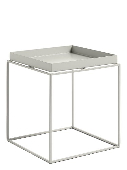 Tray Beistelltisch, H 40/44 x B 40 x T 40 cm, Warm grey