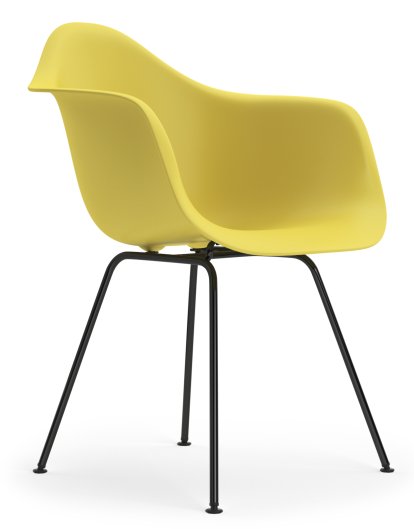 Eames Plastic Armchair DAX, Citron, Ohne Polsterung, Ohne Polsterung, Standardhöhe - 43 cm, Beschichtet basic dark
