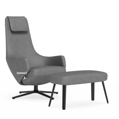 Repos, Sessel Repos & Panchina, Stoff Dumet sierragrau melange, 40 cm, Basic dark