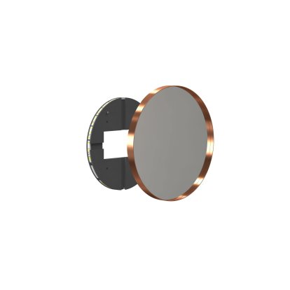 Unu Spiegel mit LED Beleuchtung rund (Set), ø 40 cm, Kupfer gebürstet